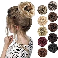 Tousled Updo Donut Chignons Messy Bun Scrunchies Ponytail Extensions Curly Hair Bun Hair Piece for Women/Kids Elastic scrunchie(22/613#)