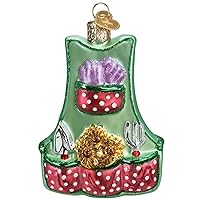 Old World Christmas Gardening Apron Glass Blown Ornament for Christmas Tree