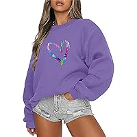 Womens Fashion Sweatshirts Teen Girls Casual Long Sleeve Fall Fleece Crewneck Pullover Oversized Sweatshirt Y2K Clothes