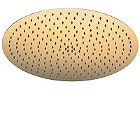 Gold Rain Shower Head, 16 Inch High Pressure Shower Head, 304 Stainless Steel Ceiling Mount Extra Large Waterfall Top Showerhead, Brushed Brass Gold
