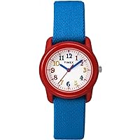 Timex Kids TW7B99500 Time Machines Analog Blue/Red Elastic Fabric Strap Watch