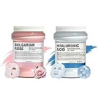 Jelly Mask Hydrating Deep Cleaning Detoxing Healing and Relaxing Premium Modeling Rubber For Facials Professional Set - 2 Treatments (Hyaluronic Acid,Rose)
