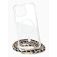 Aporia - iPhone 13 Pro - MagSafe Clear Case with Crossbody Chain | Built in Hook & Black & Gold Shoulder Strap | Compatible with MagSafe Wireless Charging + Luxury Design (iPhone 13 Pro)