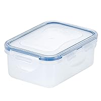 LOCK & LOCK Easy Essentials On The Go Meal Prep Lunch Box, Airtight Containers with Lid, BPA Free, Rectangle-Snack (2 Section) -12 oz, Clear