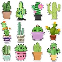 Cute Cactus Stickers for Kids,Random 50 Pcs Matte Vinyl Plant Stickers for Journaling,Waterproof Vinyl Cactus Stickers Small for Laptops,Water Bottles,Skateboards,Luggage,Bicycles,Cars
