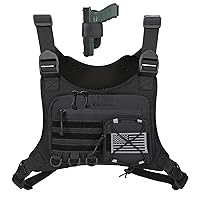 Outdoor Sports Chest Bag for Men, Chest Vest Holster Fits Most Pistols, Adjustable EDC Travel Chest Pack for Running, Hiking, Workouts