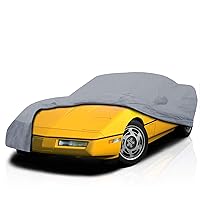 2 Layer Custom Fit Car Cover for Chevy Corvette C4 Durable Dustproof Full Coverage Windproof with Mirror Pockets