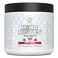 Mind Moves - Nootropic Brainy Berry | 30 Servings | Creativity, Focus and Energy with Lion’s Mane, Alpha-GPC, KSM-66