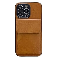LOFIRY-Leather Cover for iPhone 15Pro Max/15 Pro/15 Plus/15, with Card Slots and Stand Function Phone Case Camera Lens Hole Protective (15 Pro Max,Brown)