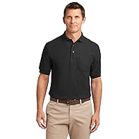 Port Authority Port Authority Tall Silk Touch Polo with Pocket 2XLT Black