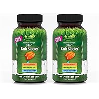 Irwin Naturals Maximum Strength 3-in-1 Carb Blocker - Neutralize Carbohydrates and Support Metabolism - 150 Liquid Softgels Twin Pack