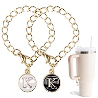 2 Pcs Name ID Letter Accessories for Stanley Cup, Letter Accessories for Stanley 40/30 oz Tumbler with Handle, 26 Letters for Stanley Cup Accessories (K)