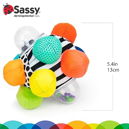 Developmental Bumpy Ball | Easy to Grasp Bumps Help Develop Motor S##### | for Ages 6 Months and Up | Colors May Vary