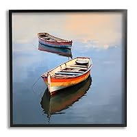 Striped Boats in Lake Framed Giclee Art by Irena Orlov