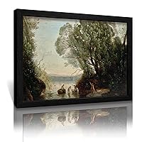 Jean-Baptiste-Camille Corot,The Bath of Diana,art Prints Metal Frame Poster for Room Aesthetic Canvas Wall Art Posters And Prints Wood Black-Jean-Baptiste-Camille Corot,The Bath of Diana 16x24inch(40