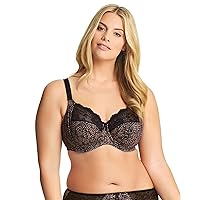 Elomi Women's Morgan Banded Bra: Comfort & Support. Three-Section Cup, Side Frame, Stretch Lace. DD+ Bras