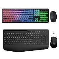 2 Pack Wireless Keyboard and Mouse Combo - Full-Sized, Sleep Mode, Silent Keys, 2.4GHz Quiet Keyboard Mouse for Mac, Windows, Laptop, PC, Trueque