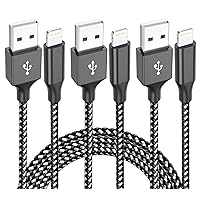 iPhone Charger Fast Charging Cord 3 Pack 10 FT Apple MFi Certified Lightning Cable Nylon Braided iPhone Charger Cord Compatible with iPhone 13 12 11 Pro Max XR XS X 8 7 6 Plus SE iPad and More