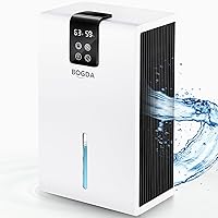 Dehumidifier for Bedroom, Quiet 95 oz Dehumidifier for Home with Automatic Shutdown, Effectively Control Humidity Dehumidifier for Basement and Bathroom(800 sq.ft), 7 Colors LED Light, WHITE