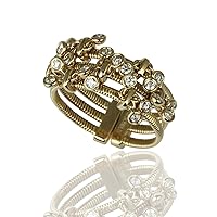 Sonia B Designs by Aurelia Gems 14K Yellow Gold 0.42 Carat Round-Shape Natural Diamond Gorgeous Multi Row Flex Ring