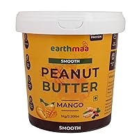 Earthmaa Mango Smooth Flavored Peanut Butter Creamy High Protein Peanut Butter Natural Organic Peanut Butter with Zero Trans Fat | Gluten Free | Non-GMO Peanuts-2.20lbs