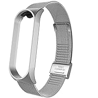 Milanese Watchband for Mi Band 4 3 Series Accessorie Stainless Steel Metal Strap+Case Women Men Replacement Band Bracelet (Color : 7)