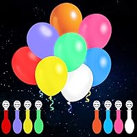 LED Balloons Flashing, 32 Pack, 8 Colors Light Up Balloons, Lasts 12-24 Hours for Glow in the Dark Party Supplies, Birthday, Halloween, Easter Party and Wedding Decorations
