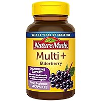 Nature Made Multi + Elderberry Capsules, Multivitamin for Daily Immune Support, One Per Day Multivitamin, 60 Count