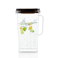 LocknLock Fridge Door Water Jug Pitcher with Handle BPA Free Tritan with Flip Top Lid Perfect for Making Teas and Juices, 2.2 Quarts/70 Ounce, Black,ABF739