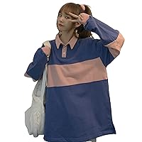 Kawaii Hoodie for Womens - Sweater Female Spring and Autumn Cute Stitching Jacket Student Loose Jacket (Color : Blue, Size : XX-Large)