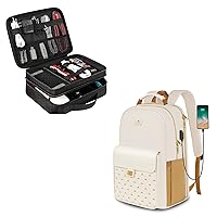 MATEIN Electronics Travel Organizer. Computer Backpack for Women, Large Anti Theft TSA 17 Inch Laptop Backpack with USB Charging Port