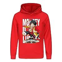 Unisex One Piece Sweatshirts Anime Hooded Pullover Boys Girls Novelty Casual Long Sleeve Hoodies for Fall(6 Colors)