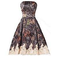 Strapless Camo and Lace Bridesmaid Dresses Evening Party Formal Gowns Short