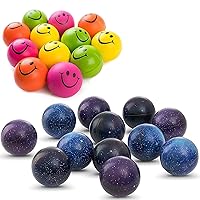Neliblu Stress Balls for Kids and Adults - Outer Space Starlight Galaxy Design and Smile Funny Face Stress Ball- Squishy Balls to Support in Anxiety, Autism, PTSD
