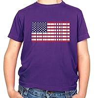 USA Barcode Style Flag - Childrens/Kids Crewneck T-Shirt