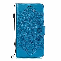Case for iPhone 13/13 Mini/13 Pro/13 Pro Max, Fashion Wallet Type PU Leather Folding Cover with Powerful Magnetic Closure, Stand Function & Card Slots,Blue,13 Mini 5.4