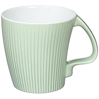 Hakusan Pottery Mug, Pale Green Mat, Approx. φ3.7 x 3.7 inches (9.5 x 9.5 cm), 12.5 fl oz (370 ml), Stretch, Hasami Ware Made in Japan