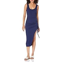 The Drop Women's Dionne Sleeveless Scoop Neck Ruched Midi Dress