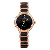 T9905PB Women's Watch, Black, Dial Color - Black, Watch Ceramic