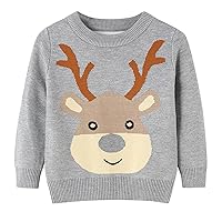 Girl Dog Sweaters Christmas Deer Print Warm Knitted Sweater Long Sleeve Tops Knitwear Cardigan Coat Baby Hoodie