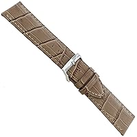 24mm Morellato Mens Coffee Brown Alligator Grain Padded Stitched Watch Band 2269