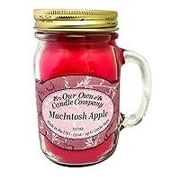 Our Own Candle Company, Macintosh Apple Scented Mason Jar Candle, 100 Hour Burn Time, Made in The USA - 13 Ounces