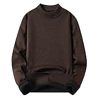 DuDubaby Plus Size Sweaters for Mens Fashion Long Sleeve Slim Fit Knitted Sweater Pullover Sweater