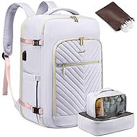 LOVEVOOK Large Travel Backpack for Women,Carry on Backpack Flight Approved with Shoe Bag,Personal Item Backpack Travel Bag with 2 Storage Containers,TSA Fit 17inch Laptop Luggage with USB Port