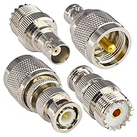 BOOBRIE 4 Type BNC-F-Type RF Coax Coaxial Connector Kit BNC to F-Type Adapter BNC Female/Male to F Male/Female Connector for CCTV Video Applications,Radio Antenna 