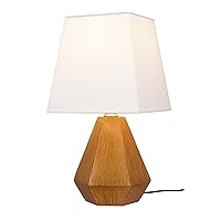 24292-000 Wood Finish Accent Lamp for Office, Living Room, Dorm or Bedroom, Smart Home Compatible, Bulb Not Included, 13.5