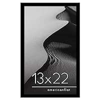 Americanflat 13x22 Picture Frame in Black - Photo Frame with Engineered Wood Frame and Polished Plexiglass Cover - Horizontal and Vertical Formats for Wall with Built-in Hanging Hardware