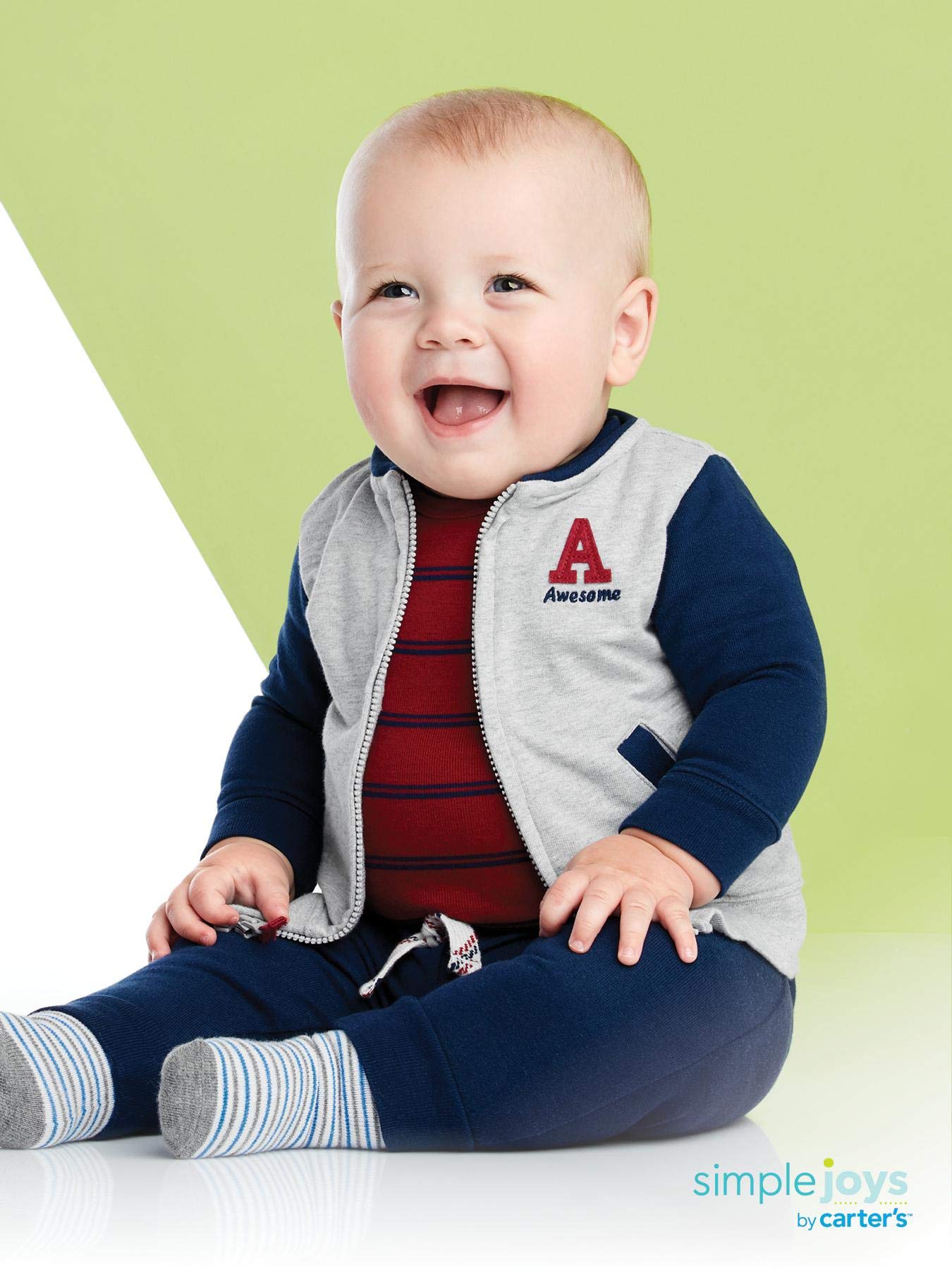 Simple Joys by Carter's Baby Boys' 4-Piece Jacket, Pant, and Bodysuit Set
