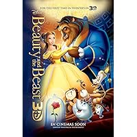 BEAUTY AND THE BEAST MOVIE POSTER 2 Sided ORIGINAL 2012 Re-Release 27x40
