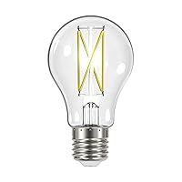 Satco 8W A19 Medim Base LED Replacement Lamp (Pack of 6)-4.02 Inches Length and 2.36 Inches Wide-Clear Finish-4000 Color Tempe